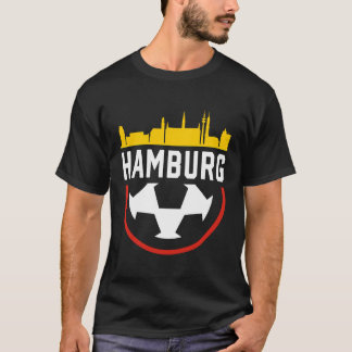 Hamburg Football Soccer Fan Vintage City Skyline T-Shirt