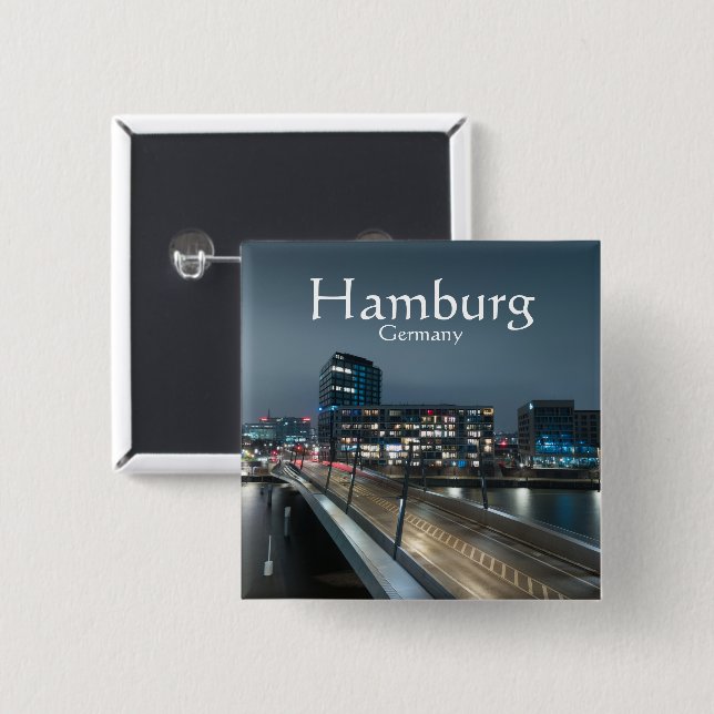 Hamburg Germany 15 Cm Square Badge (Front & Back)