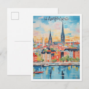 Hamburg Germany Art Travel Postcard