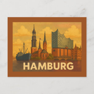 Hamburg Germany City Art Postcard
