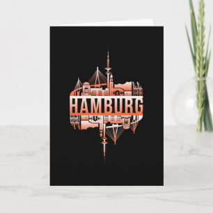 Hamburg Germany City Cityscape Funny Gift Idea Card