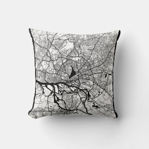 Hamburg Germany City Map Cushion