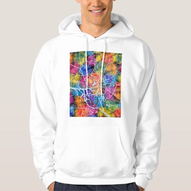 Hamburg Germany City Map Hoodie (Front)