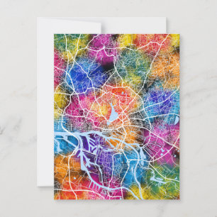 Hamburg Germany City Map Postcard