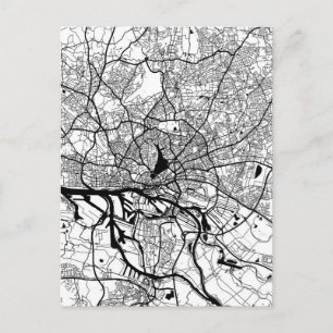Hamburg Germany City Map Postcard