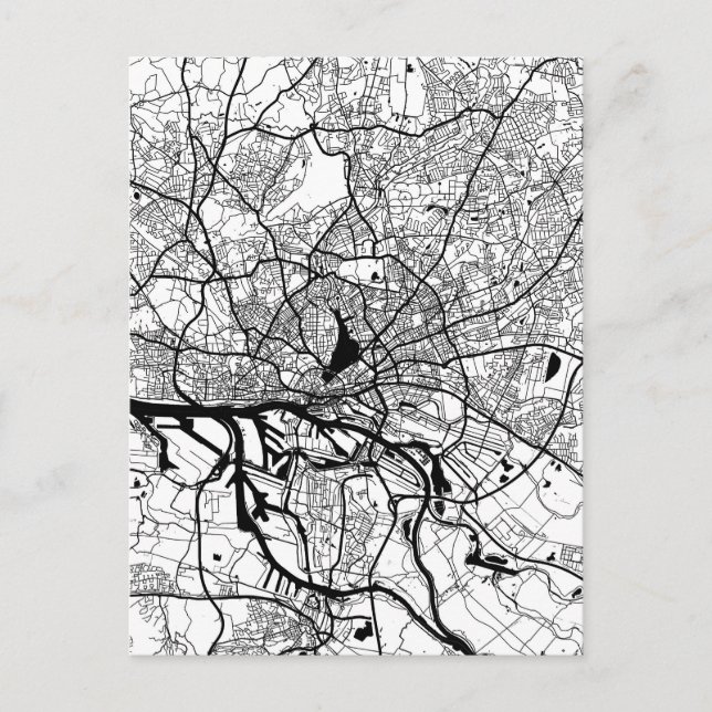 Hamburg Germany City Map Postcard (Front)