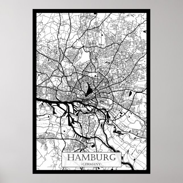 Hamburg Germany City Map Poster (Front)