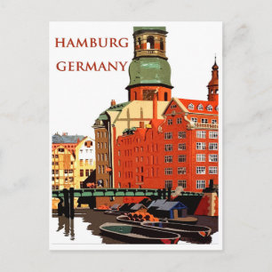 Hamburg, Germany, city port and houses Postcard