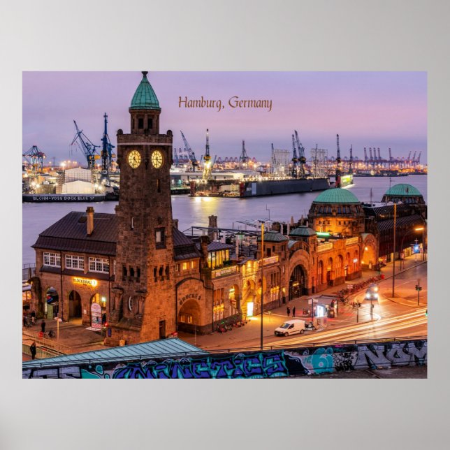 Hamburg Germany cityscape photograph Poster (Front)