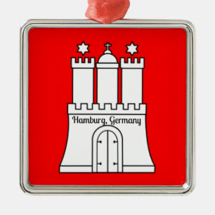 Hamburg, Germany flag Metal Tree Decoration