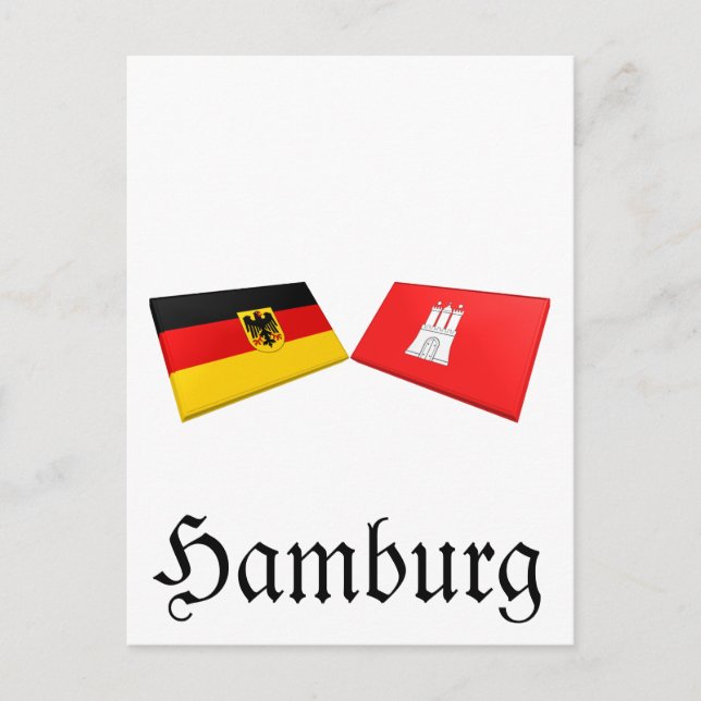 Hamburg, Germany Flag Tiles Postcard (Front)