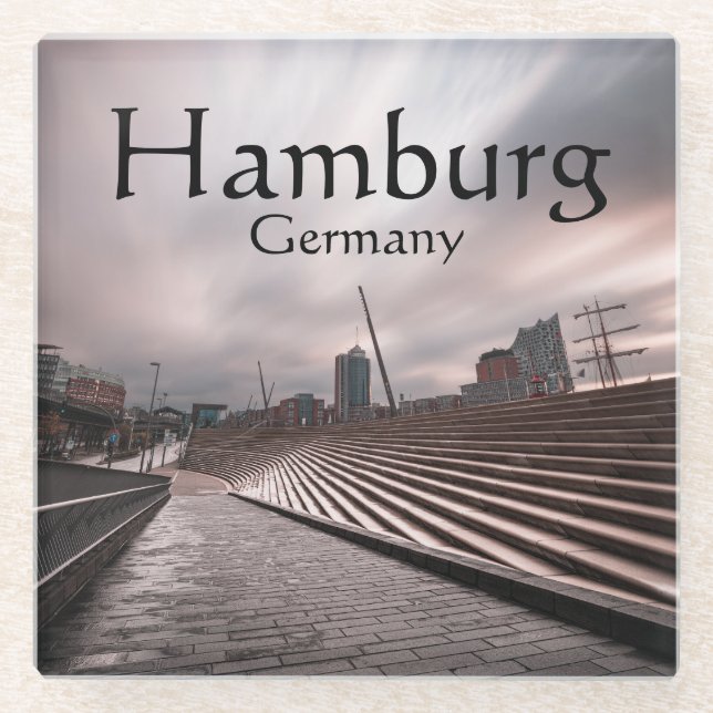 Hamburg Germany Glass Coaster (Front)