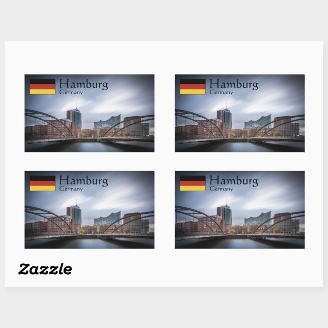 Hamburg Germany Rectangular Sticker (Sheet)