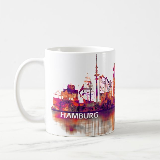 Hamburg Germany Skyline Coffee Mug (Left)
