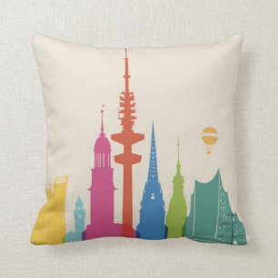 Hamburg Germany Skyline Cushion