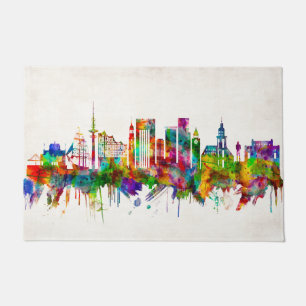 Hamburg Germany Skyline Doormat