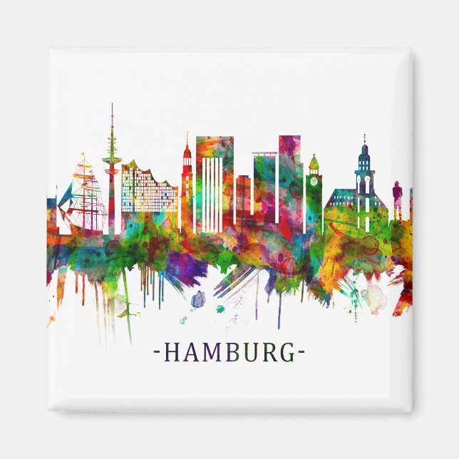 Hamburg Germany Skyline Magnet (Front)
