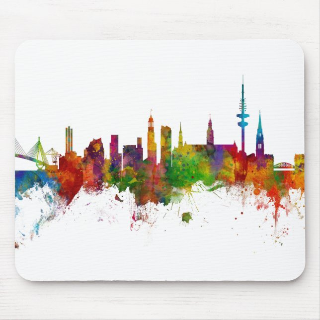 Hamburg Germany Skyline Mouse Pad (Front)