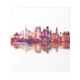 Hamburg Germany Skyline Notepad