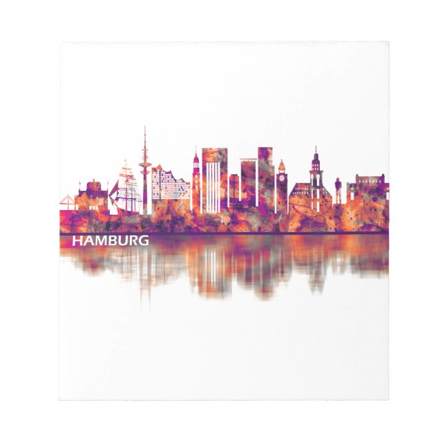 Hamburg Germany Skyline Notepad (Front)