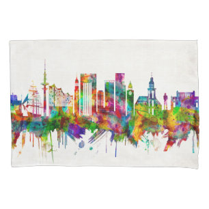 Hamburg Germany Skyline Pillowcase