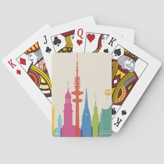 Hamburg Germany Skyline Playing Cards (Back)
