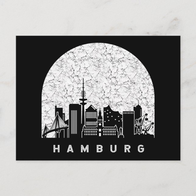Hamburg Germany Skyline Postcard (Front)