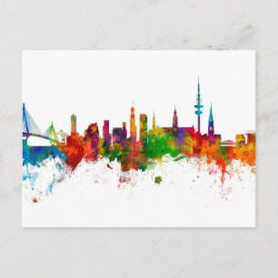 Hamburg Germany Skyline Postcard