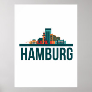 Hamburg Germany Skyline  Poster