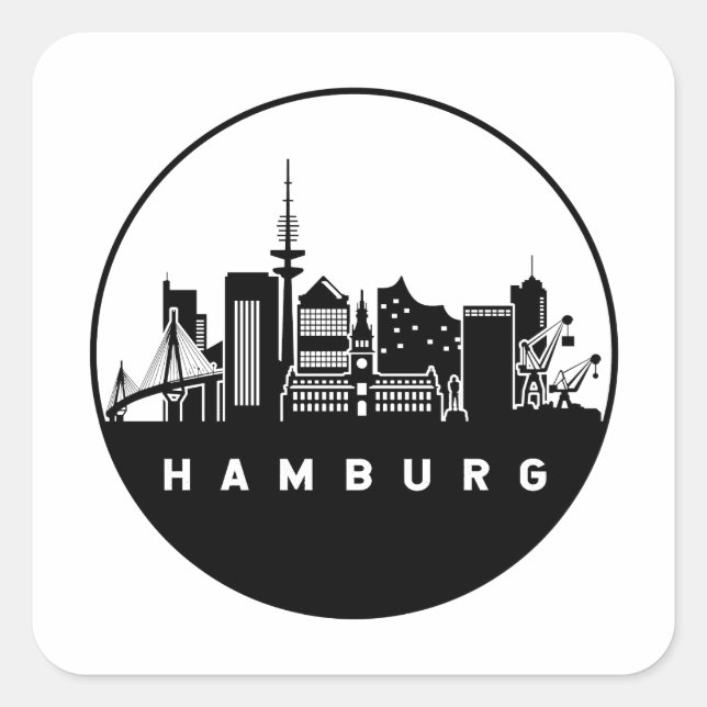 Hamburg Germany Skyline Square Sticker (Front)