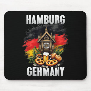 Hamburg Germany Souvenir German Flag Travel Mouse Pad