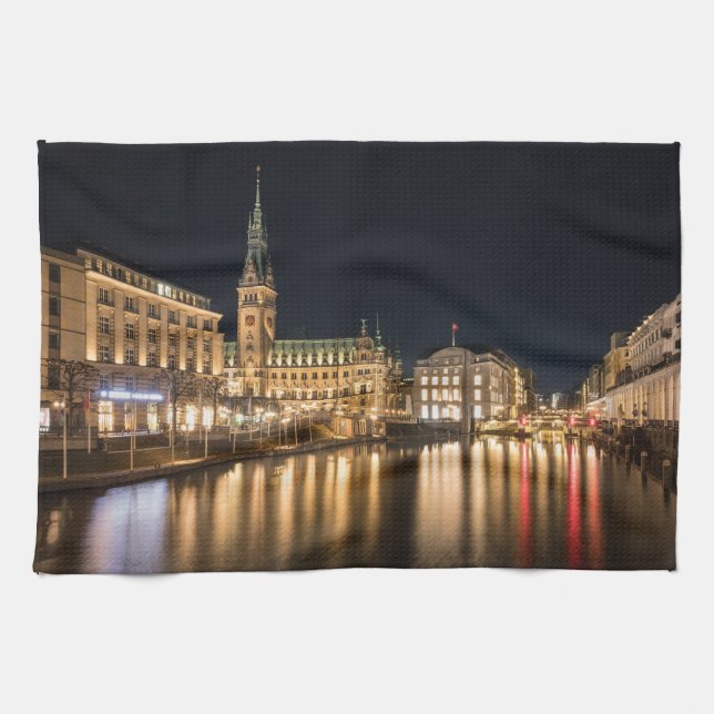 Hamburg Germany Tea Towel (Horizontal)