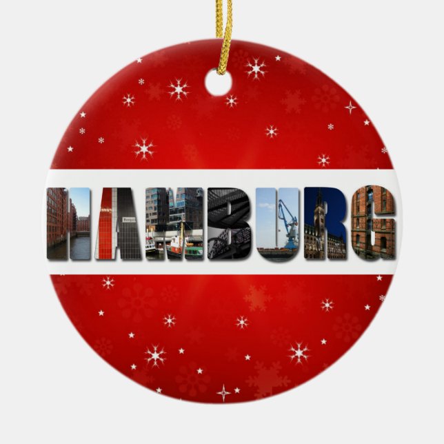 Hamburg Germany Travel Photos Christmas Ceramic Ornament (Front)