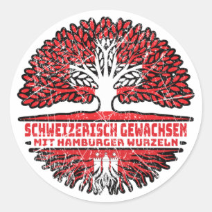 Hamburg Hamburger Schweizer Schweiz Baum Wurzel Classic Round Sticker