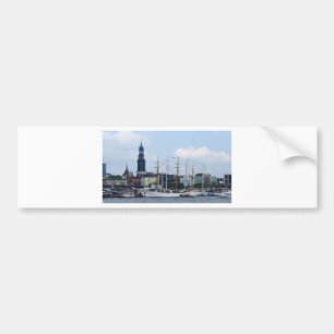 Hamburg Harbour Hafen Michel Deutschland Schiffe Bumper Sticker