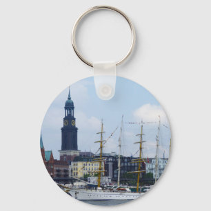 Hamburg Harbour Hafen Michel Deutschland Schiffe Key Ring