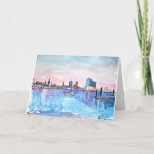 Hamburg Harbour Skyline And Elbe Philharmonic Hall Card
