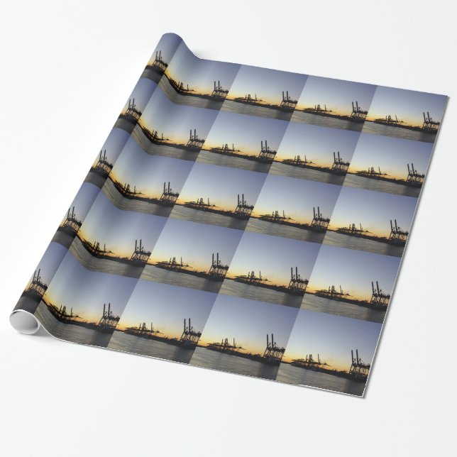 hamburg harbour wrapping paper (Unrolled)
