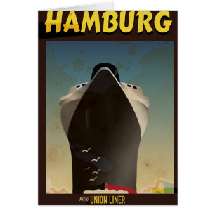 Hamburg Liner Vintage Travel Poster