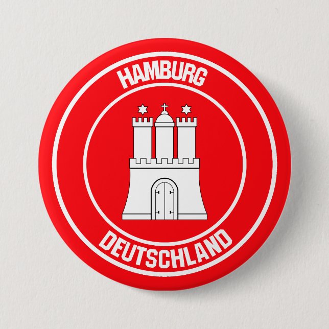 Hamburg Round Emblem 7.5 Cm Round Badge (Front)