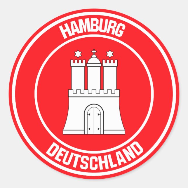 Hamburg Round Emblem Classic Round Sticker (Front)