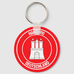Hamburg Round Emblem Key Ring