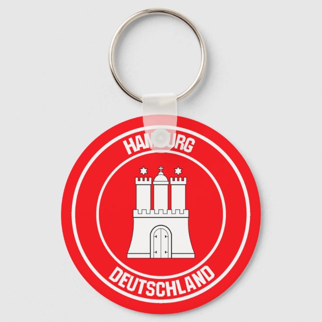 Hamburg Round Emblem Key Ring (Front)