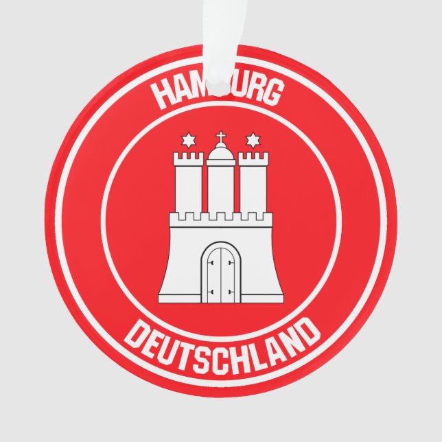 Hamburg Round Emblem Ornament (Front)