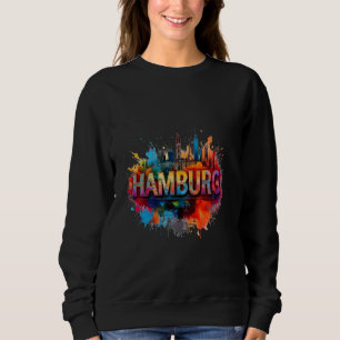Hamburg Skyline Art - Vibrant Hanseatic City Desig Sweatshirt