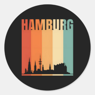 Hamburg Skyline Classic Round Sticker