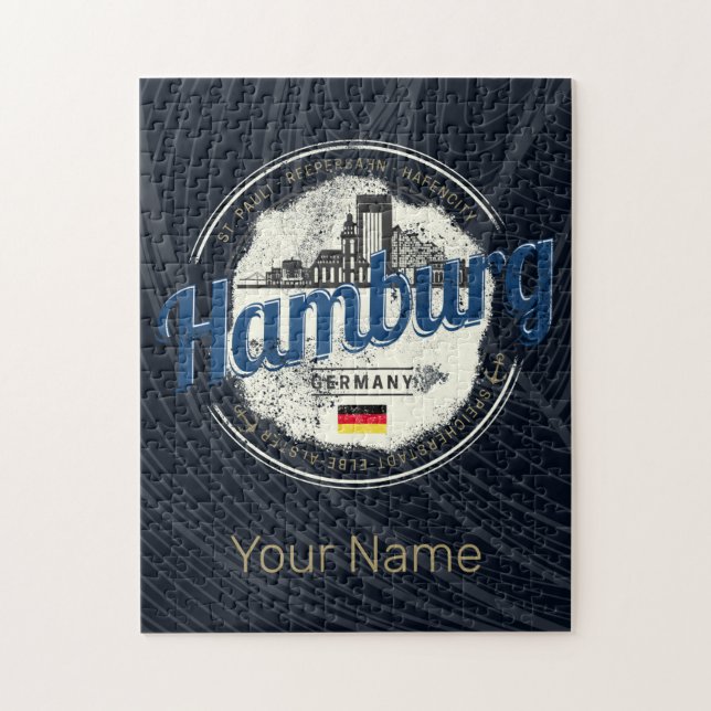 Hamburg Skyline Germany Vintage Holiday Souvenir Jigsaw Puzzle (Vertical)