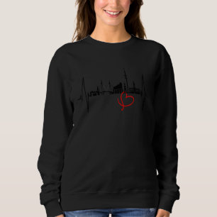 Hamburg Skyline Heartbeat Germany  I Love Hamburg Sweatshirt