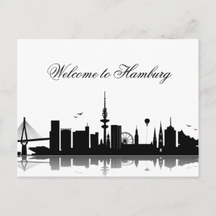 HAMBURG Skyline - Postkarte / Grußkarte Postcard