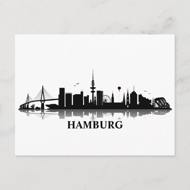 HAMBURG Skyline - Postkarte / Grußkarte Postcard (Front)